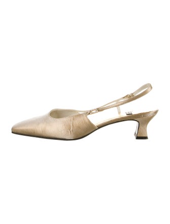 Stuart Weitzman Satin Slingback Flats