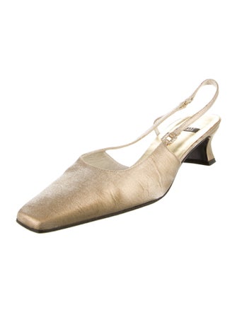 Stuart Weitzman Satin Slingback Flats