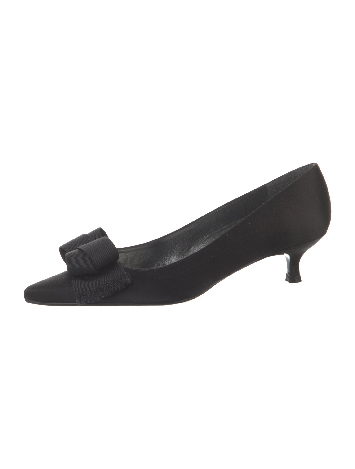 Stuart Weitzman Satin Bow Accents Pumps