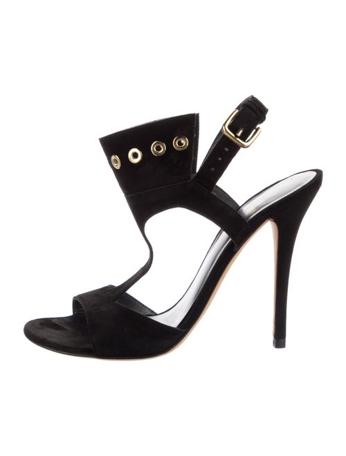Stuart Weitzman Suede T-Strap Sandals