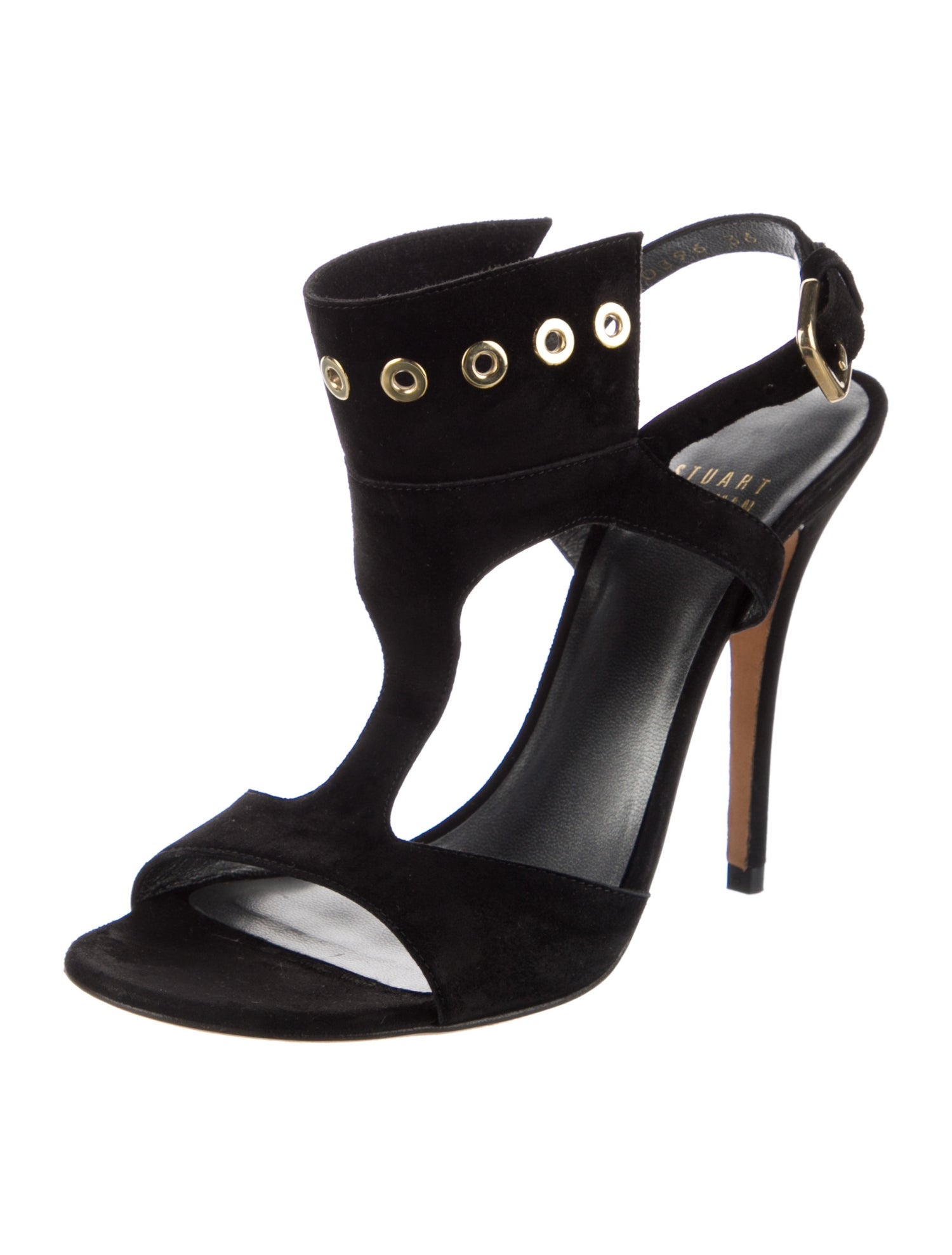 Stuart Weitzman Suede T-Strap Sandals