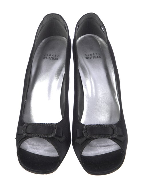 Stuart Weitzman Satin Crystal Embellishments Pumps