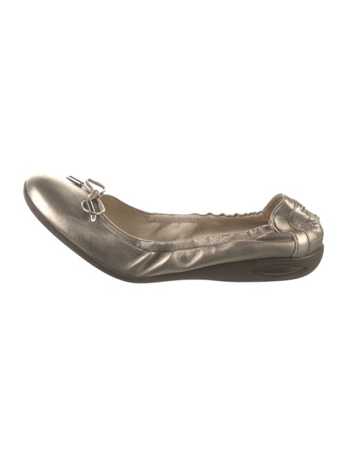 Stuart Weitzman Leather Crystal Embellishments Ballet Flats