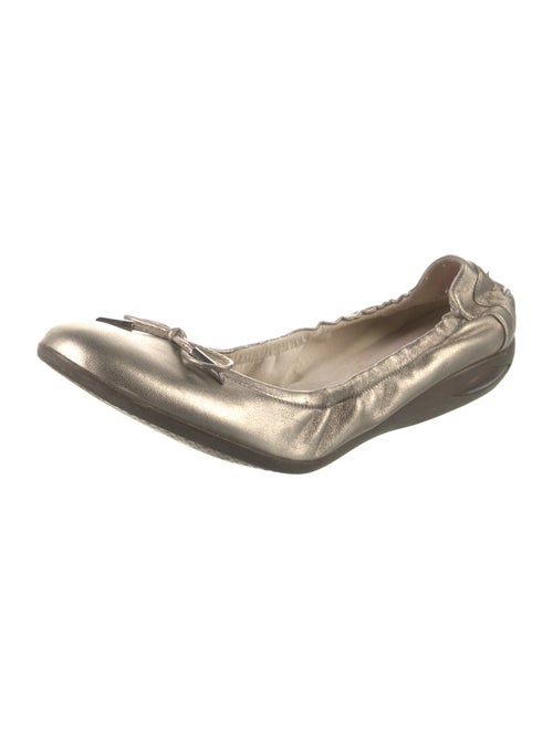 Stuart Weitzman Leather Crystal Embellishments Ballet Flats