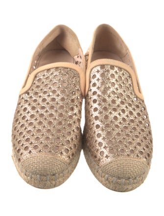 Stuart Weitzman Glitter Lasercut Accents Espadrilles