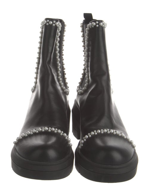 Stuart Weitzman Pearl Accents Leather Chelsea Boots