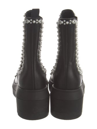 Stuart Weitzman Pearl Accents Leather Chelsea Boots