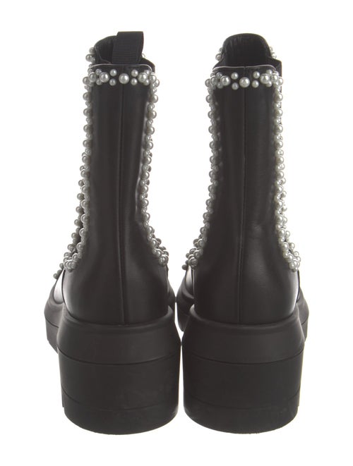 Stuart Weitzman Pearl Accents Leather Chelsea Boots