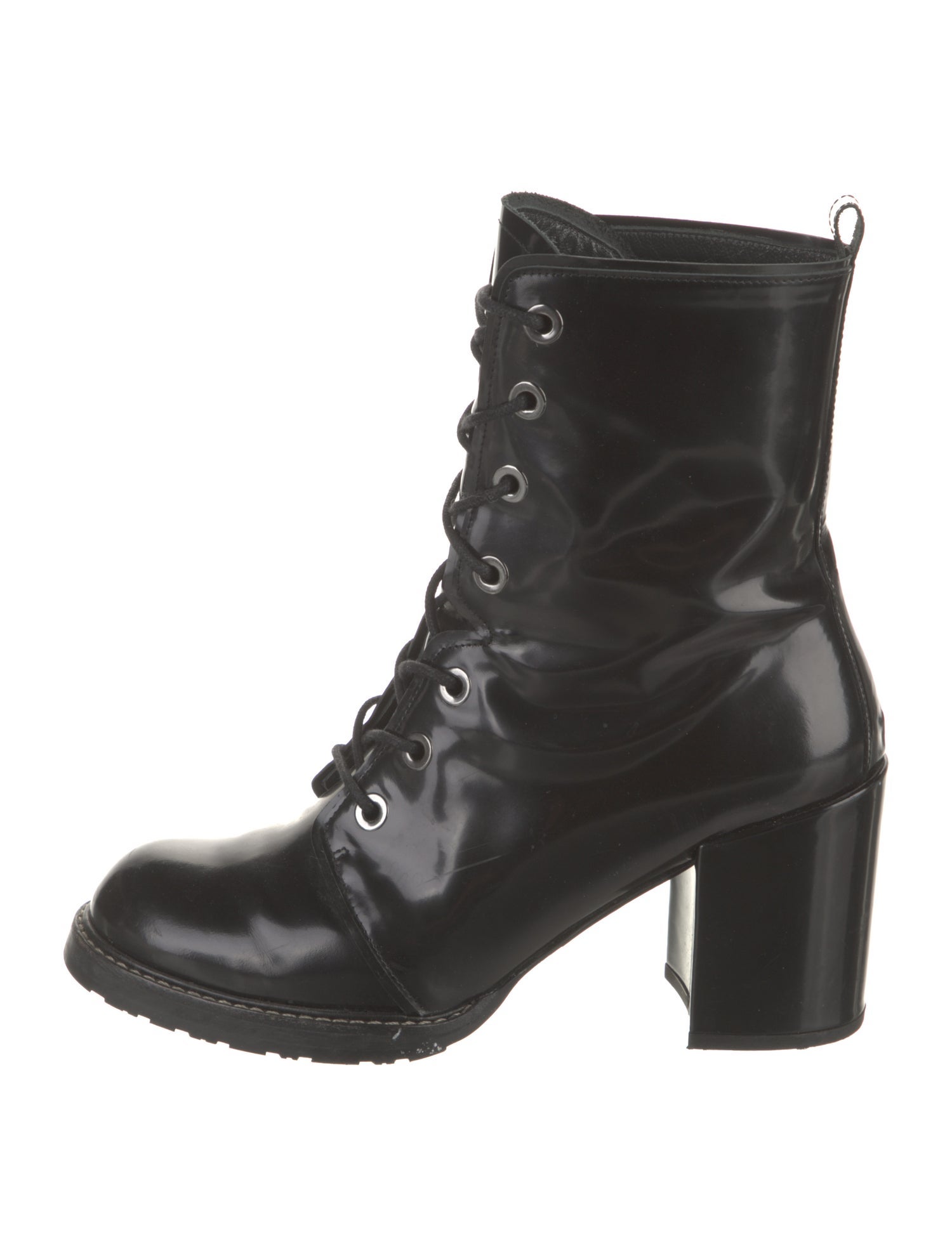 Stuart Weitzman Patent Leather Combat Boots