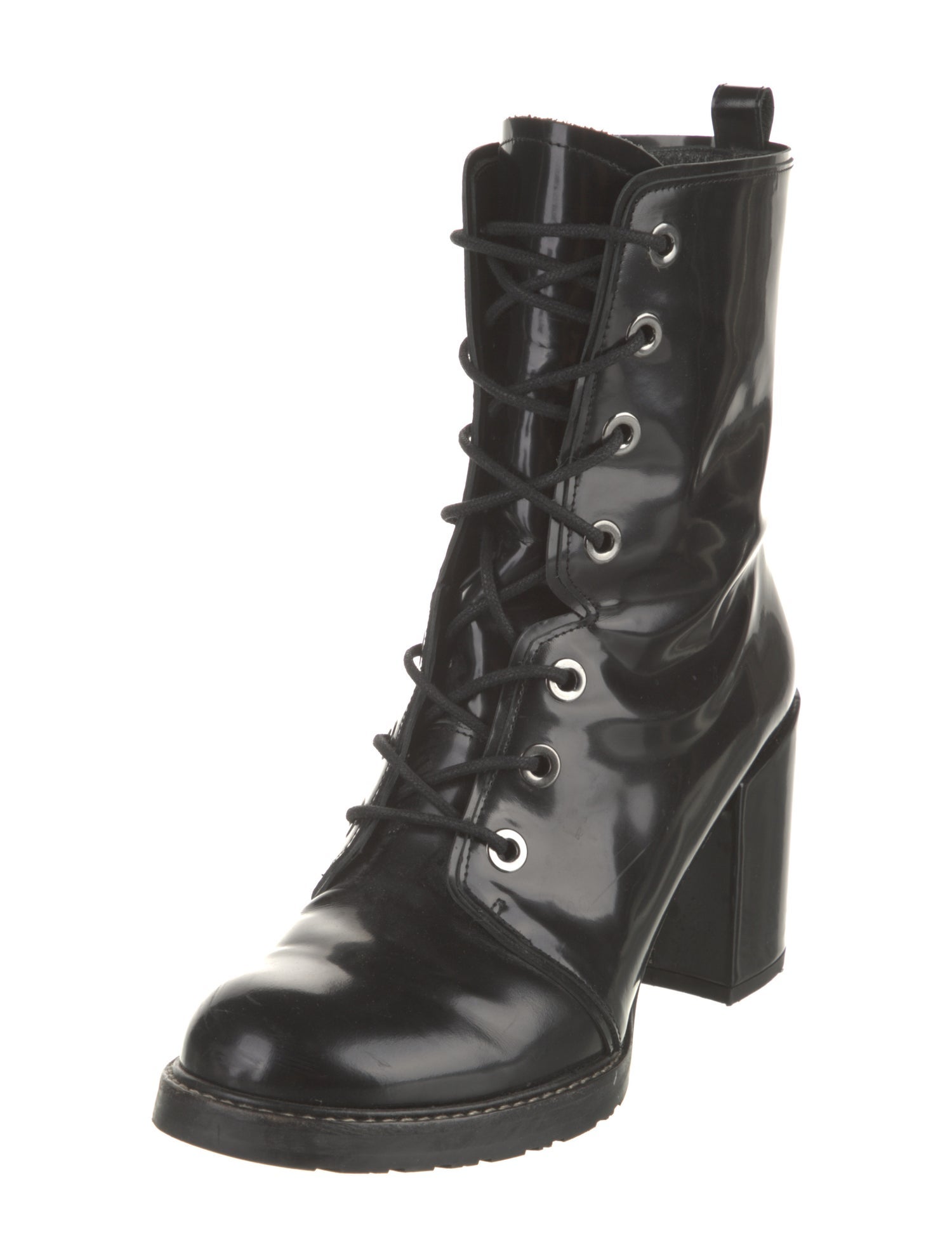 Stuart Weitzman Patent Leather Combat Boots