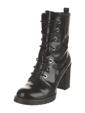 Stuart Weitzman Patent Leather Combat Boots