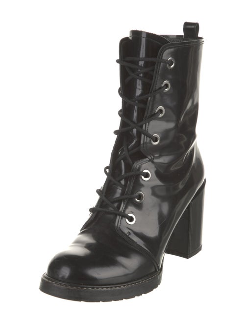 Stuart Weitzman Patent Leather Combat Boots