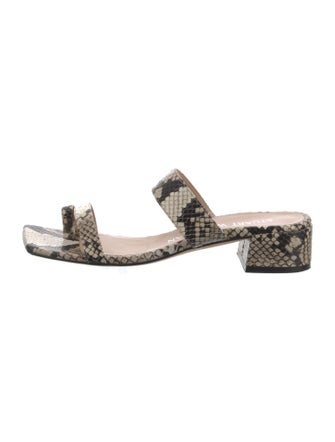Stuart Weitzman Snakeskin Animal Print Slides