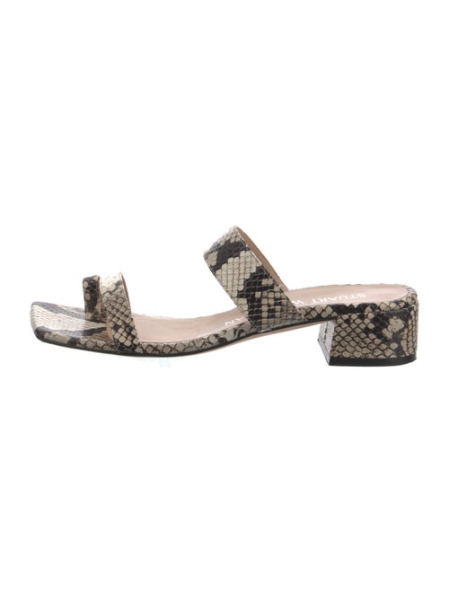 Stuart Weitzman Snakeskin Animal Print Slides