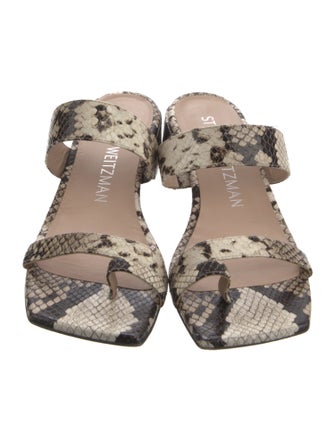 Stuart Weitzman Snakeskin Animal Print Slides