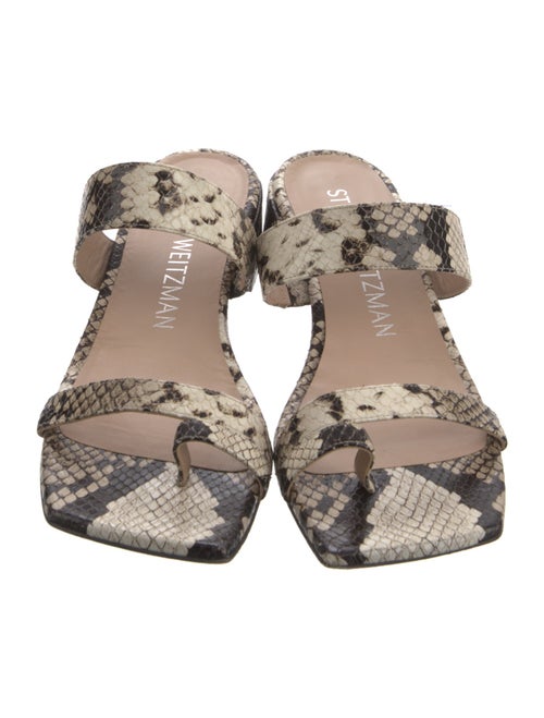 Stuart Weitzman Snakeskin Animal Print Slides