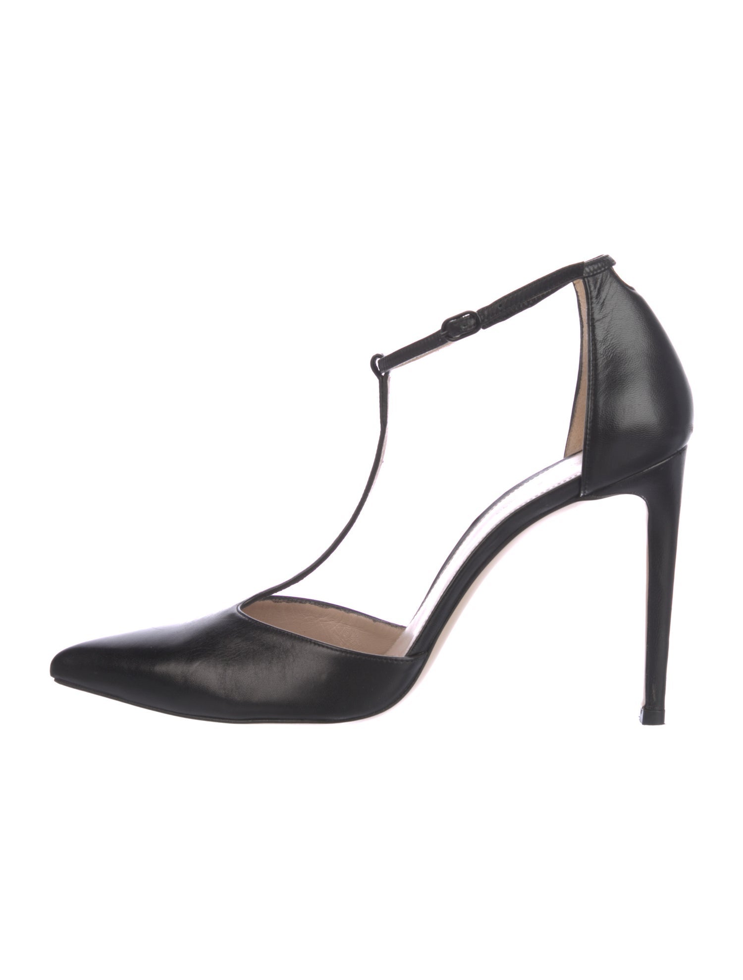 Stuart Weitzman Leather T-Strap Pumps