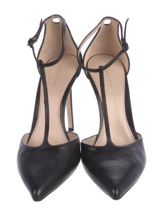 Stuart Weitzman Leather T-Strap Pumps