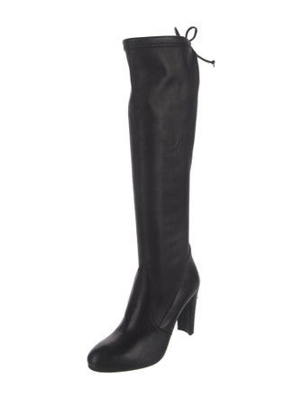 Stuart Weitzman Leather Lace-Up Boots