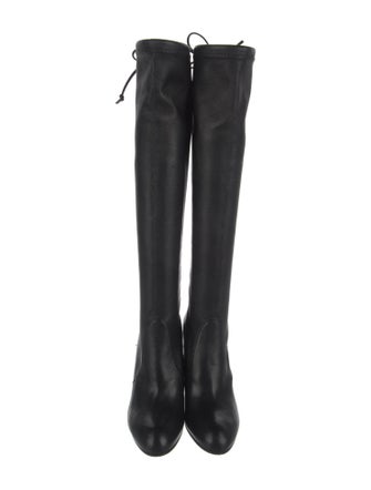 Stuart Weitzman Leather Lace-Up Boots