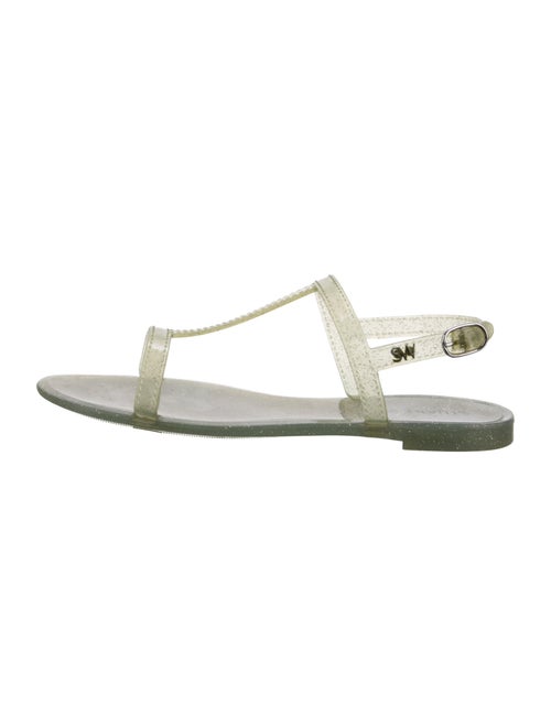 Stuart Weitzman Rubber Glitter Accents T-Strap Sandals