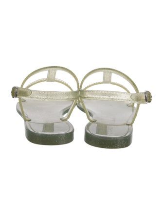 Stuart Weitzman Rubber Glitter Accents T-Strap Sandals