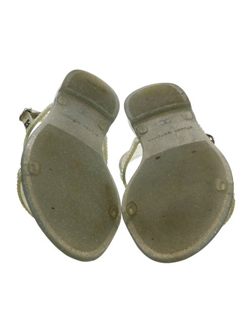 Stuart Weitzman Rubber Glitter Accents T-Strap Sandals