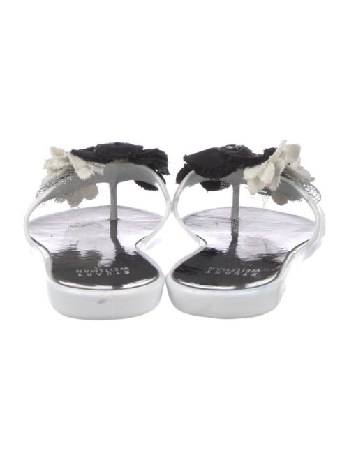 Stuart Weitzman Rubber Crochet Trim Slides