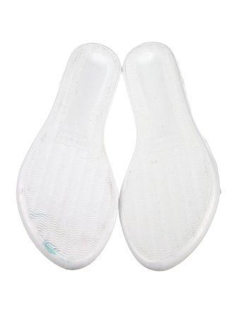 Stuart Weitzman Rubber Crochet Trim Slides