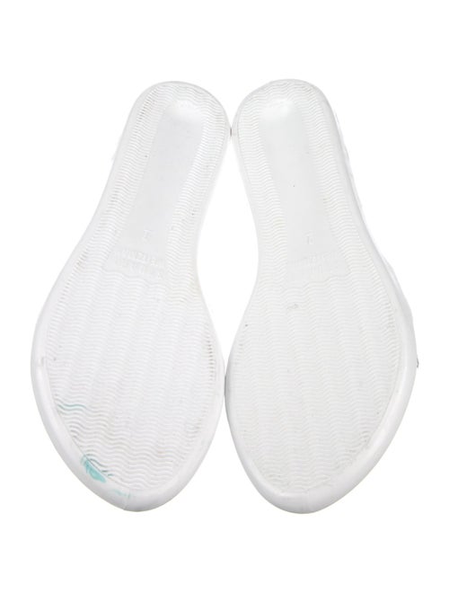 Stuart Weitzman Rubber Crochet Trim Slides