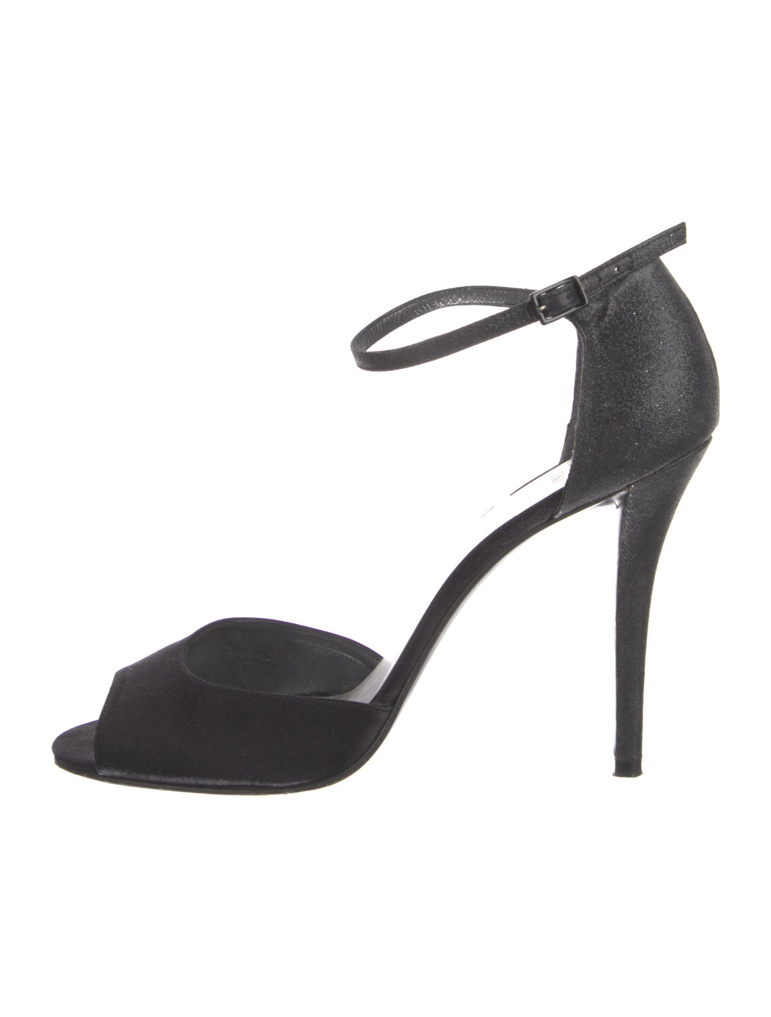 Stuart Weitzman Satin Crystal Embellishments Sandals