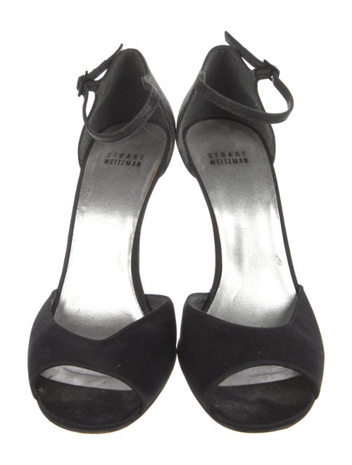 Stuart Weitzman Satin Crystal Embellishments Sandals