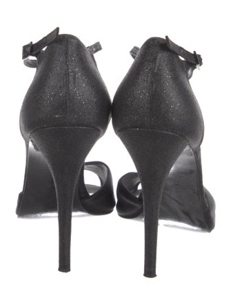 Stuart Weitzman Satin Crystal Embellishments Sandals