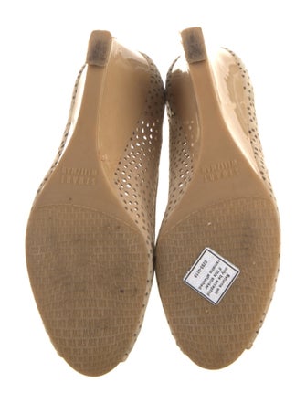 Stuart Weitzman Suede Lasercut Accents Slingback Sandals