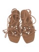 Stuart Weitzman Leather Beaded Accents Gladiator Sandals