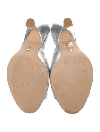 Stuart Weitzman Leather Crystal Embellishments Slides