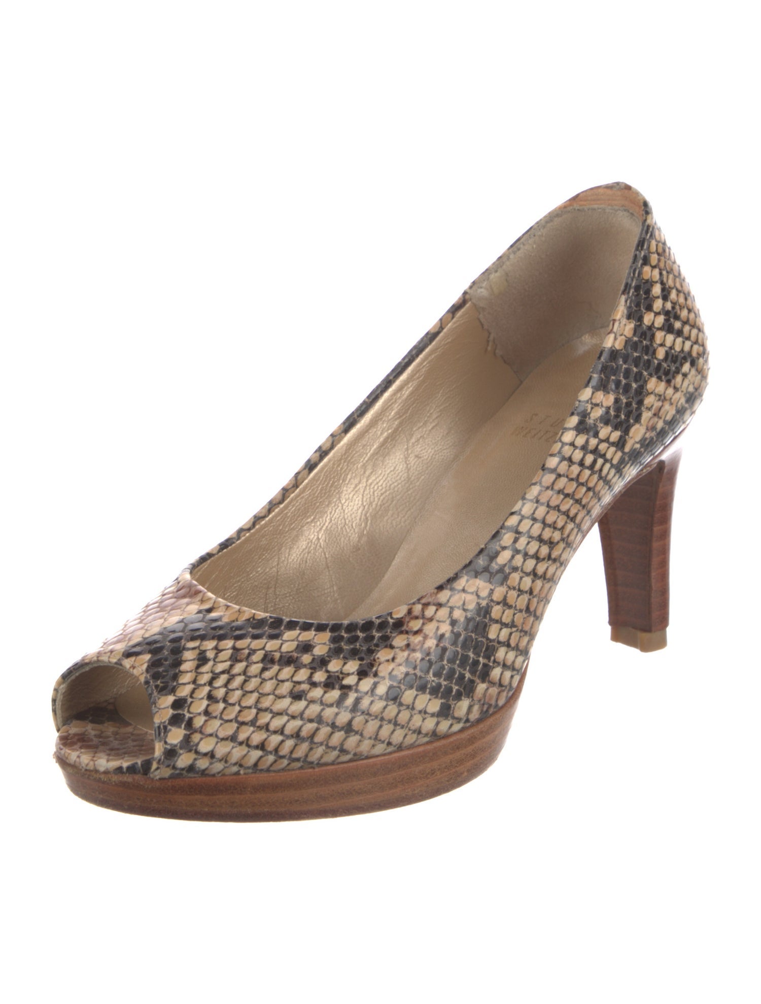 Stuart Weitzman Leather Animal Print Pumps