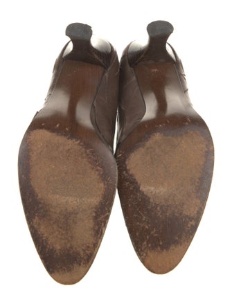 Stuart Weitzman Leather Embroidered Accent Pumps