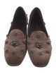 Stuart Weitzman Velvet Crystal Embellishments Loafers