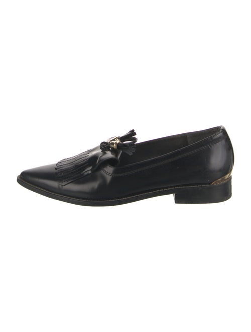 Stuart Weitzman Leather Tassel Accents Loafers