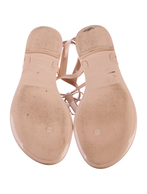 Stuart Weitzman Faux Pearl Accents Rubber T-Strap Sandals