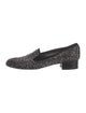 Stuart Weitzman Suede Crystal Embellishments Loafers