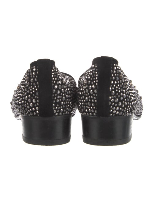 Stuart Weitzman Suede Crystal Embellishments Loafers