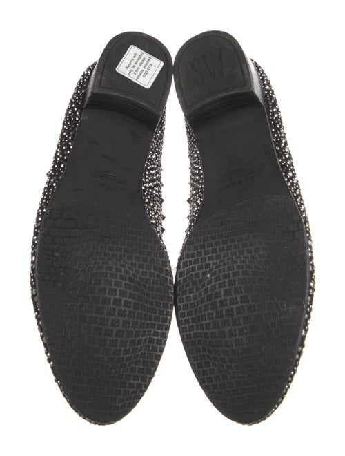 Stuart Weitzman Suede Crystal Embellishments Loafers
