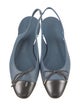 Stuart Weitzman Denim Glitter Accents Slingback Flats