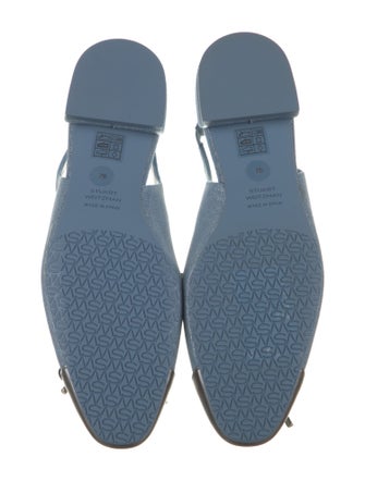 Stuart Weitzman Denim Glitter Accents Slingback Flats