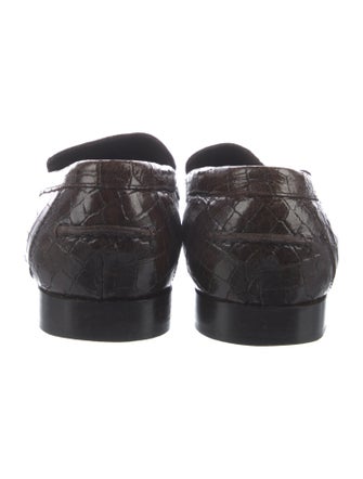 Stuart Weitzman Patent Leather Tassel Accents Loafers