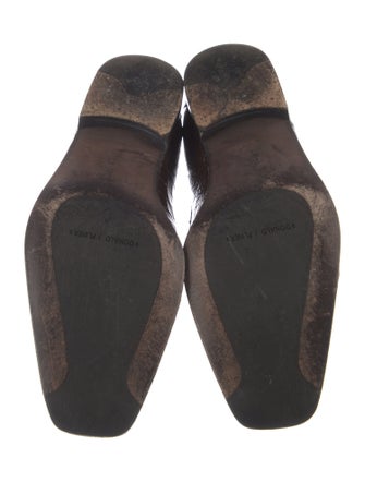 Stuart Weitzman Patent Leather Tassel Accents Loafers