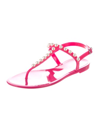 Stuart Weitzman Rubber T-Strap Sandals