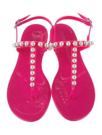 Stuart Weitzman Rubber T-Strap Sandals
